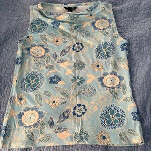 NWOT H&M Light Blue Floral Cowl Neck Tank Top